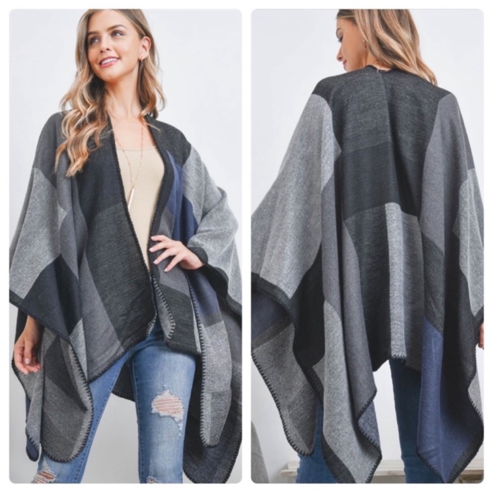 One size soft Ruana poncho